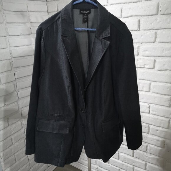 Lane Bryant Ladies Black Denim Size 24 Loose Fit Blazer - Picture 9 of 12